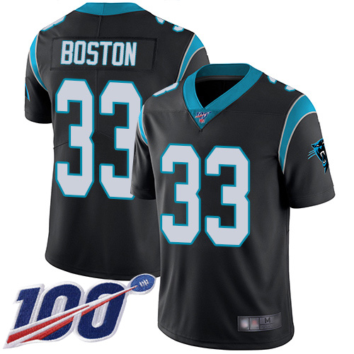 Carolina Panthers Limited Black Youth Tre Boston Home Jersey NFL Football 33 100th Season Vapor Untouchable